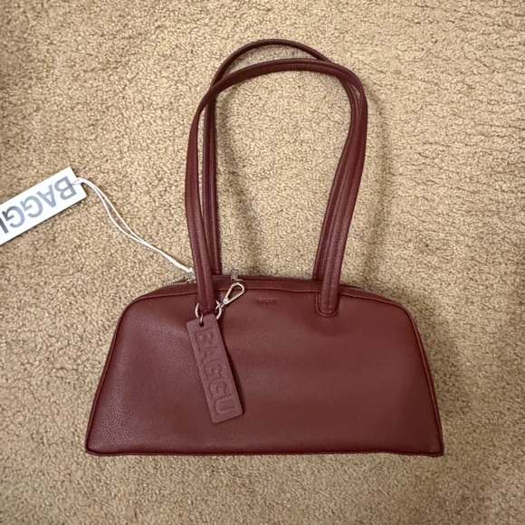 BAGGU Recycled Leather Bowler Bag Mahogany - Picture 5 of 9
